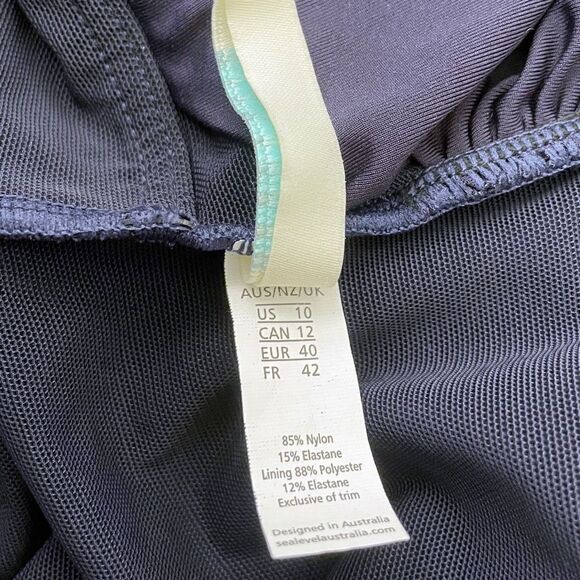 Sea Level Australia Essentials V Style One Piece Swimsuit Night Sky Navy Blue Si - Picture 6 of 10